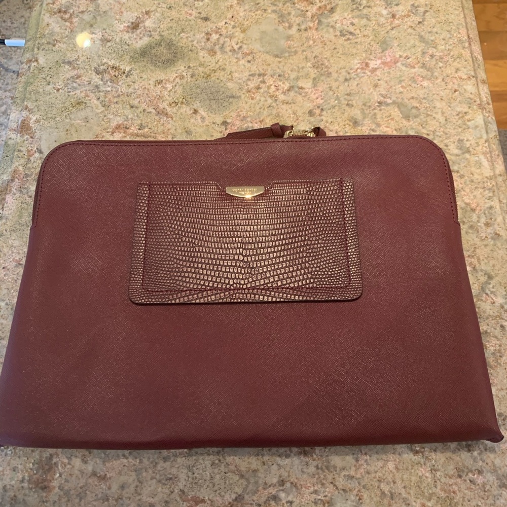 Henri Bendel Leather Pocket Laptop Sleeve for 13”